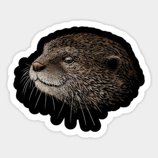 Awesome Pencil Artwork Otter Drawing Sticker